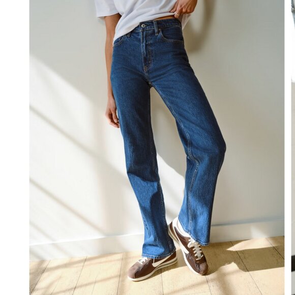 Abercrombie & Fitch The 90s Relaxed High Jeans dark wash 00 24 - Picture 5 of 5